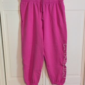 PINK Victoria's Secret Bright Pink Campus Fleece Sweatpants Size XL Regular